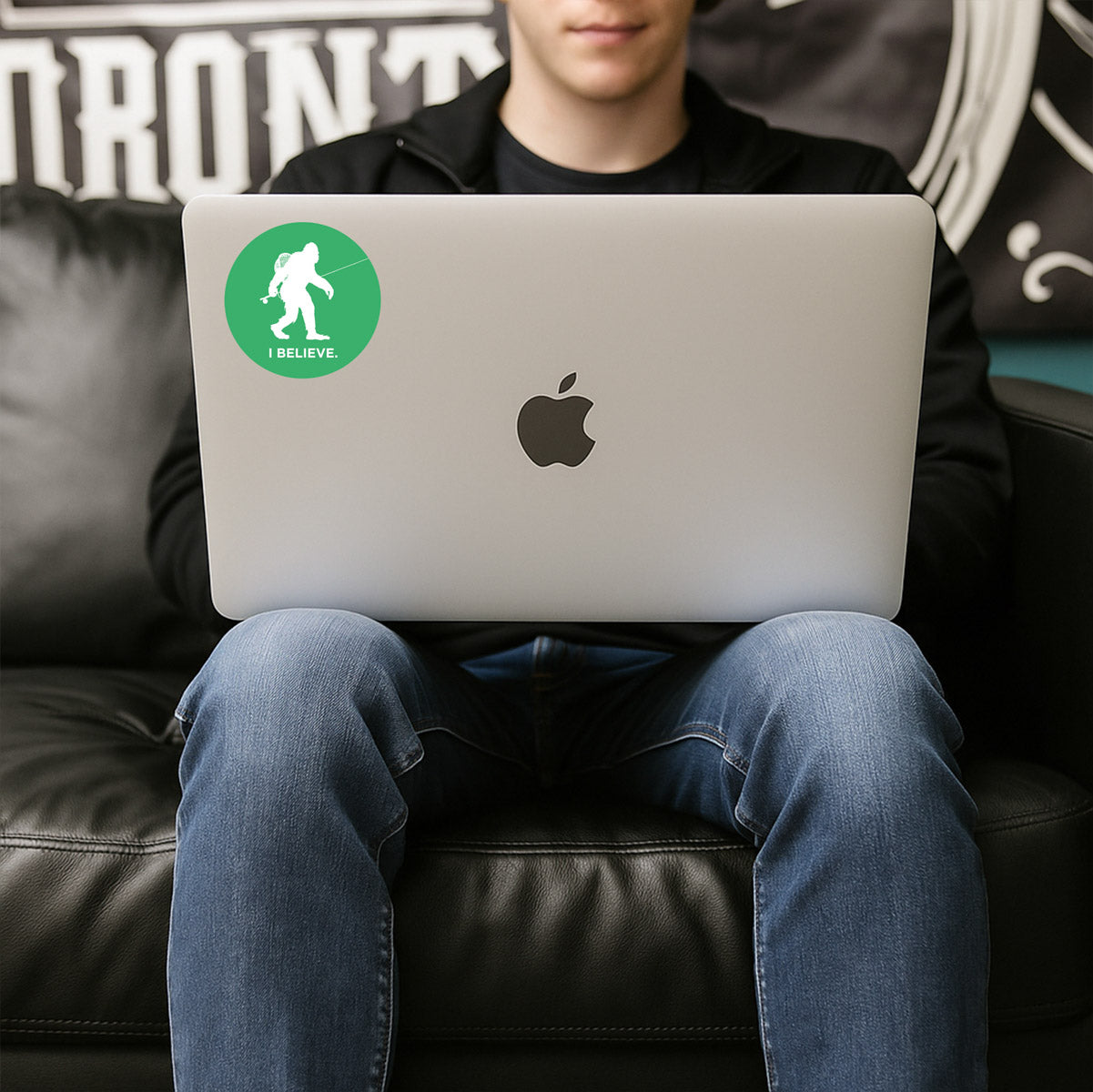 Sasquatch I Believe Fly Fishing Sticker