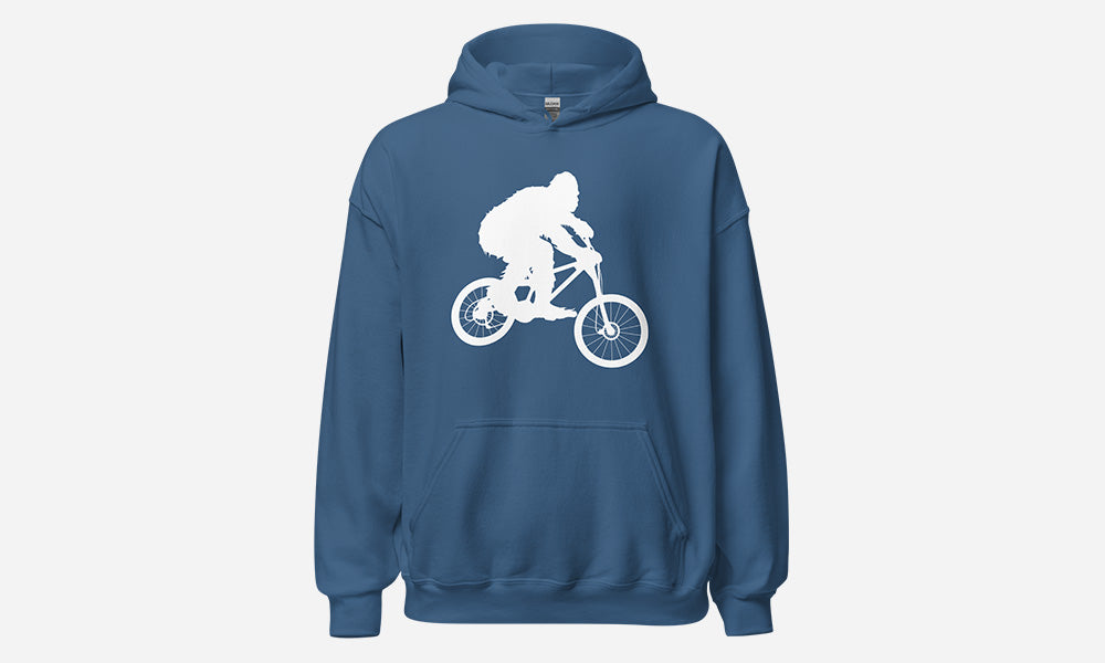 Sasquatch Mountain Biking Hoodie Blue