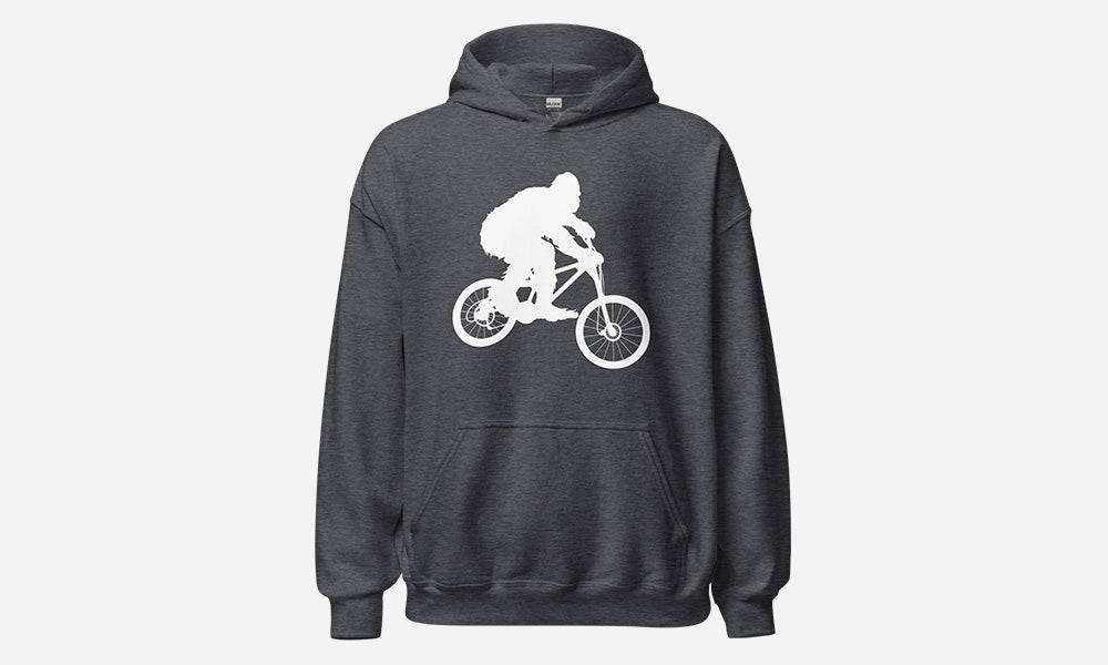 Sasquatch Mountain Biking Hoodie Dark Grey