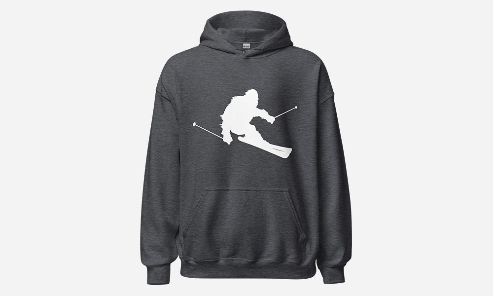 Sasquatch Skiing Hoodie Dark Grey