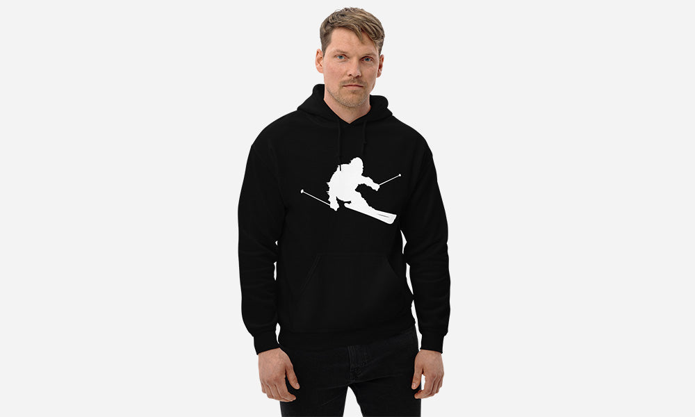 Sasquatch Skiing Hoodie Black