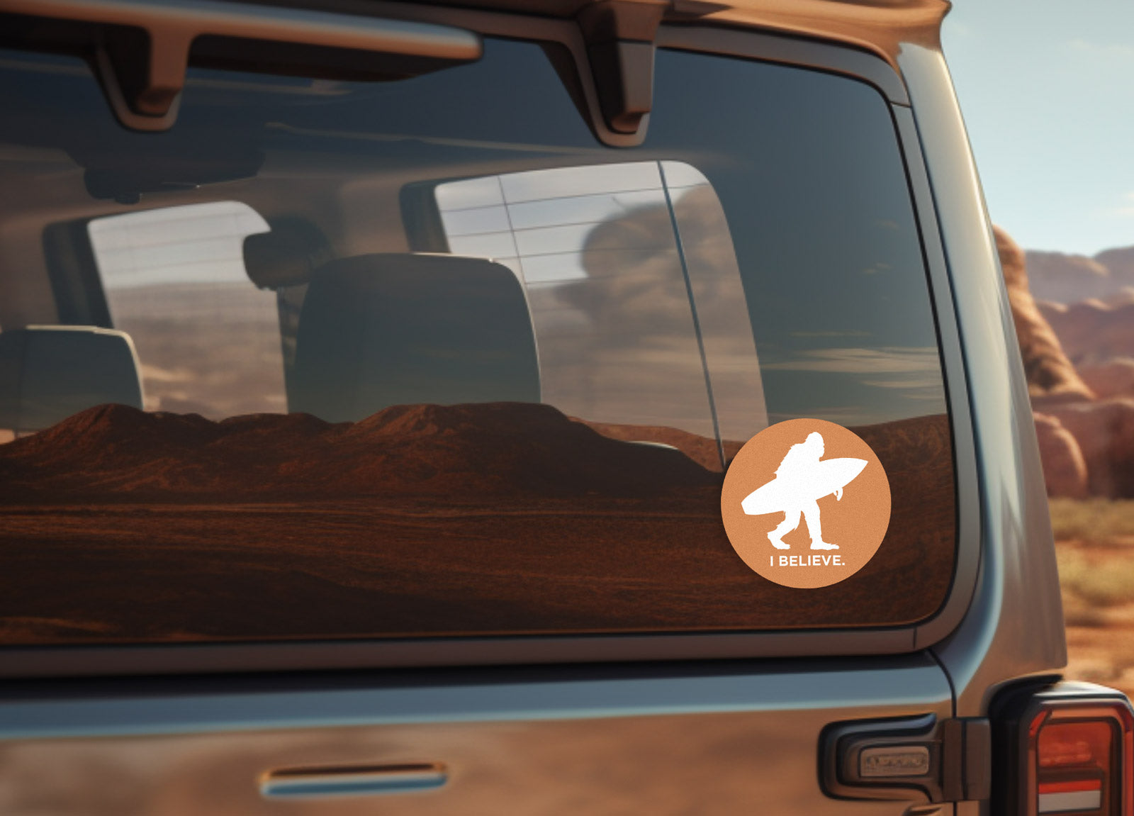 Sasquatch I Believe Surfing Sticker