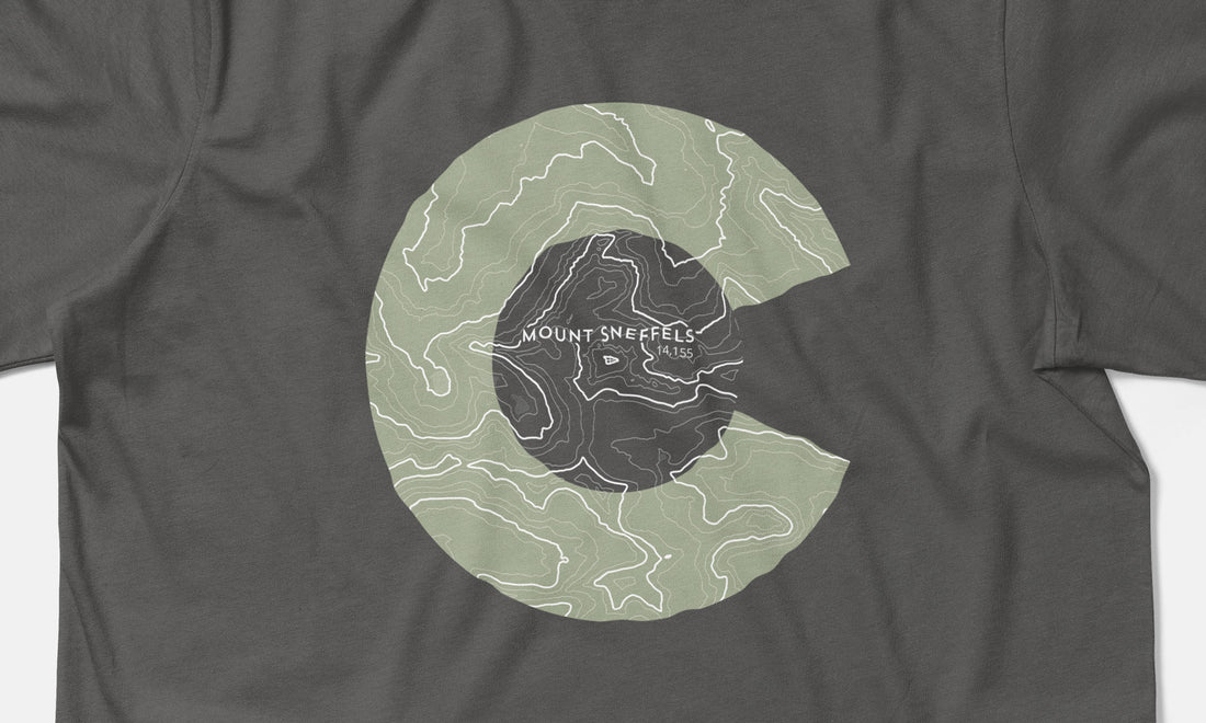 Mount Sneffels Topo 14er Shirt