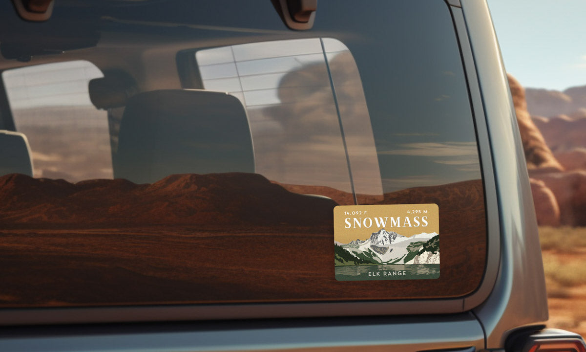 Snowmass Mountain Colorado 14er Sticker on vehicle