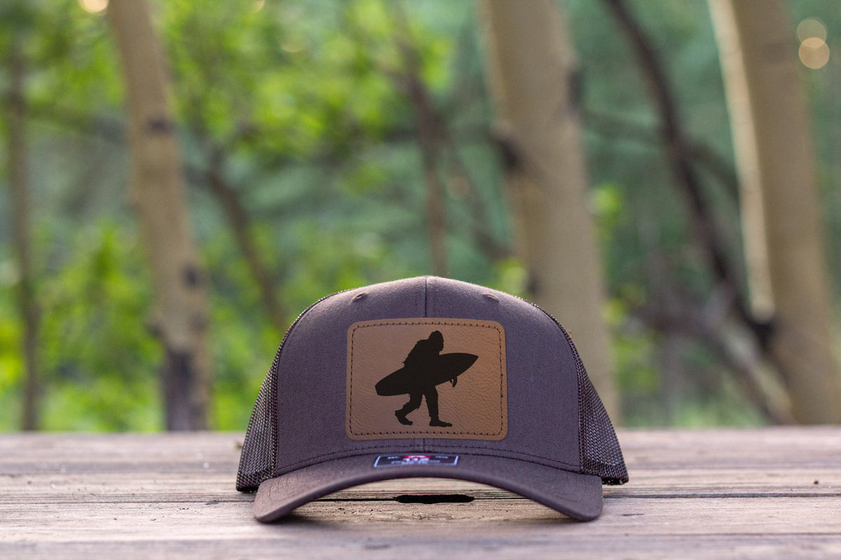 Sasquatch Surfing Hat Coffee Richardson 112 Bigfoot
