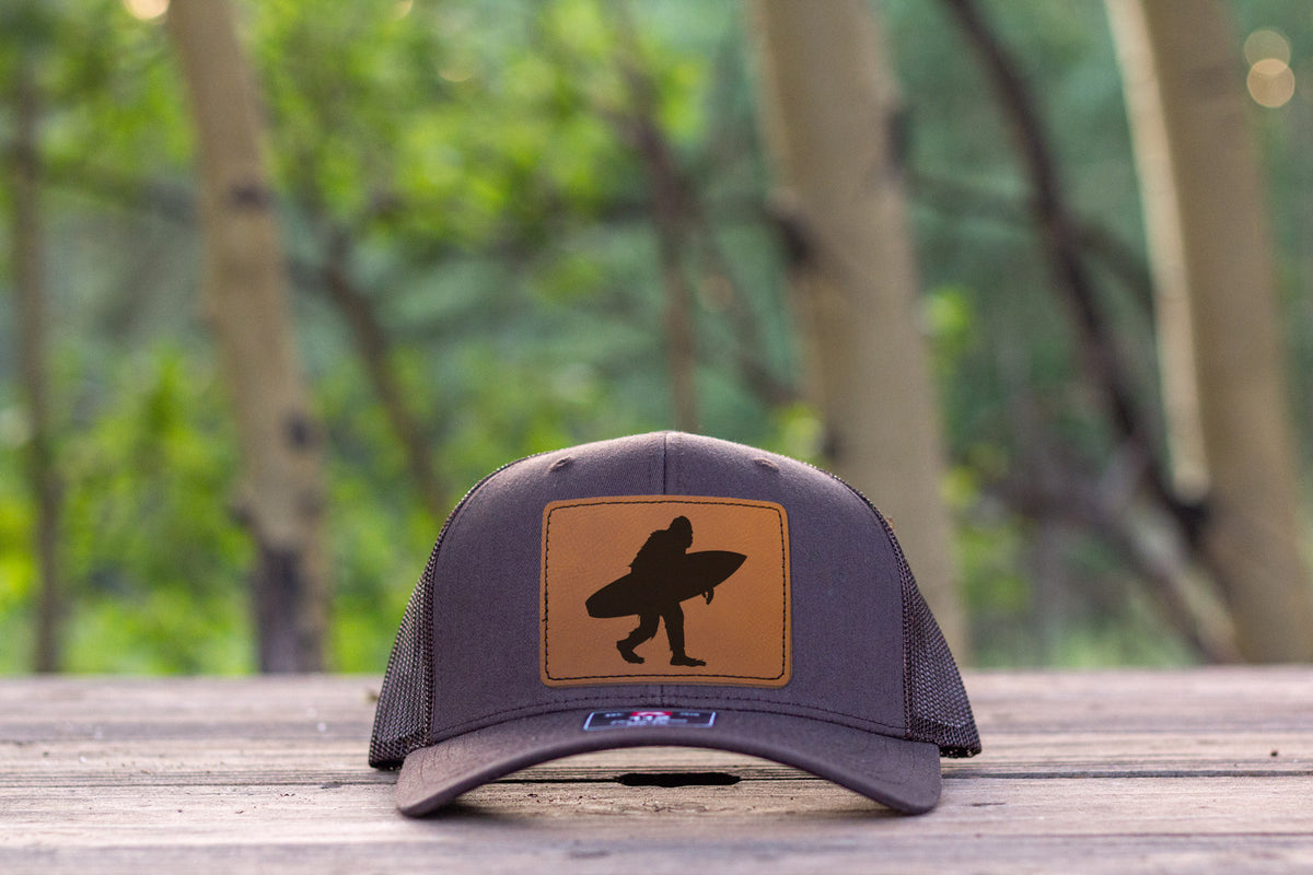 Sasquatch Surfing Hat Coffee Richardson 112 Bigfoot