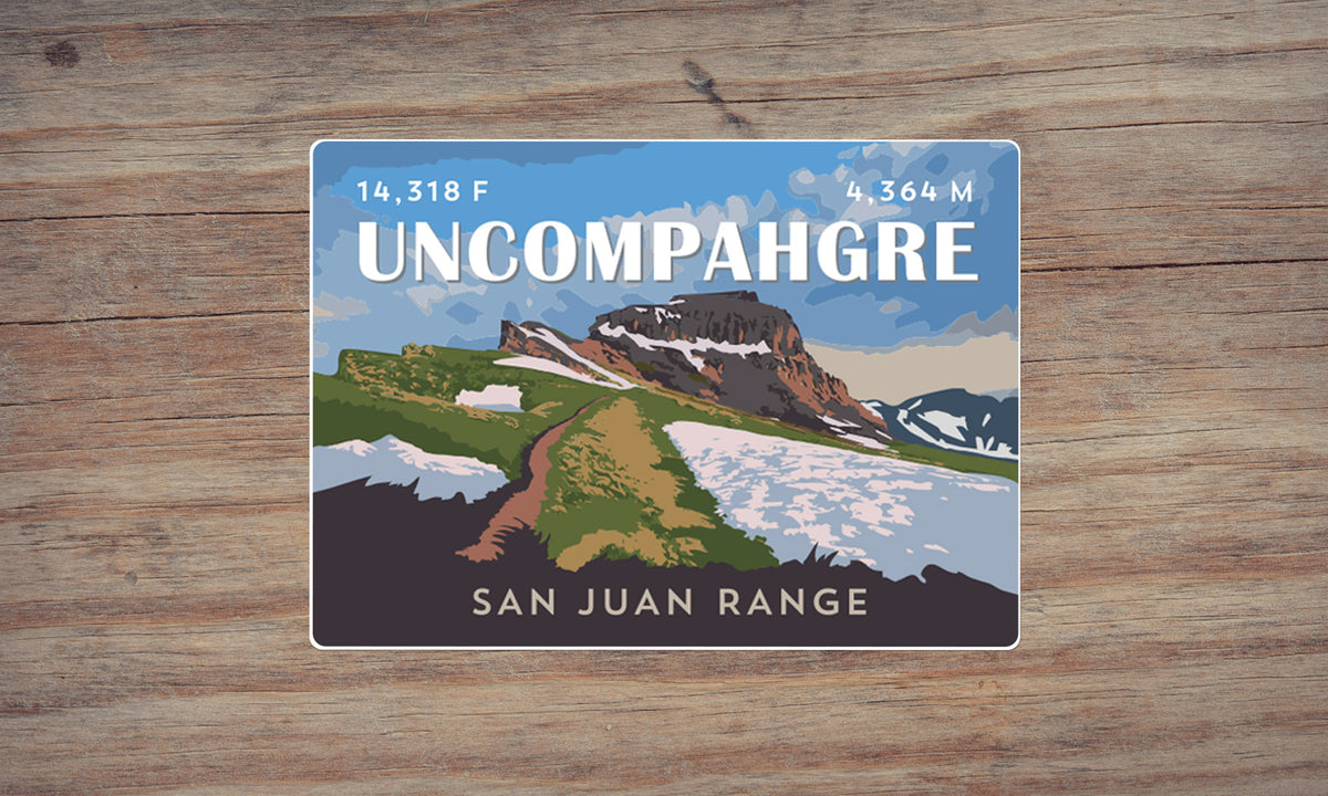 Uncompahgre Peak Colorado 14er Sticker