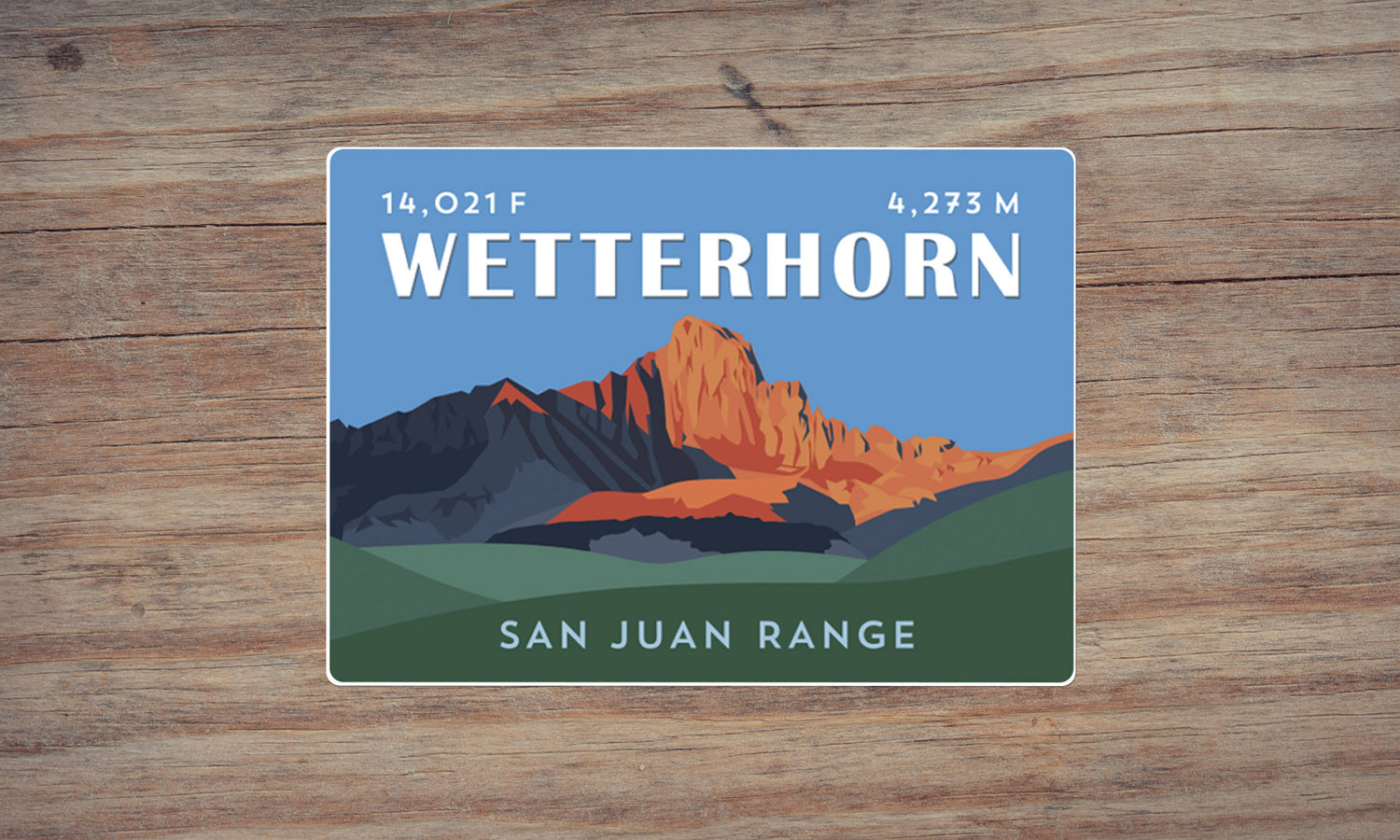 Wetterhorn Peak Colorado 14er Sticker