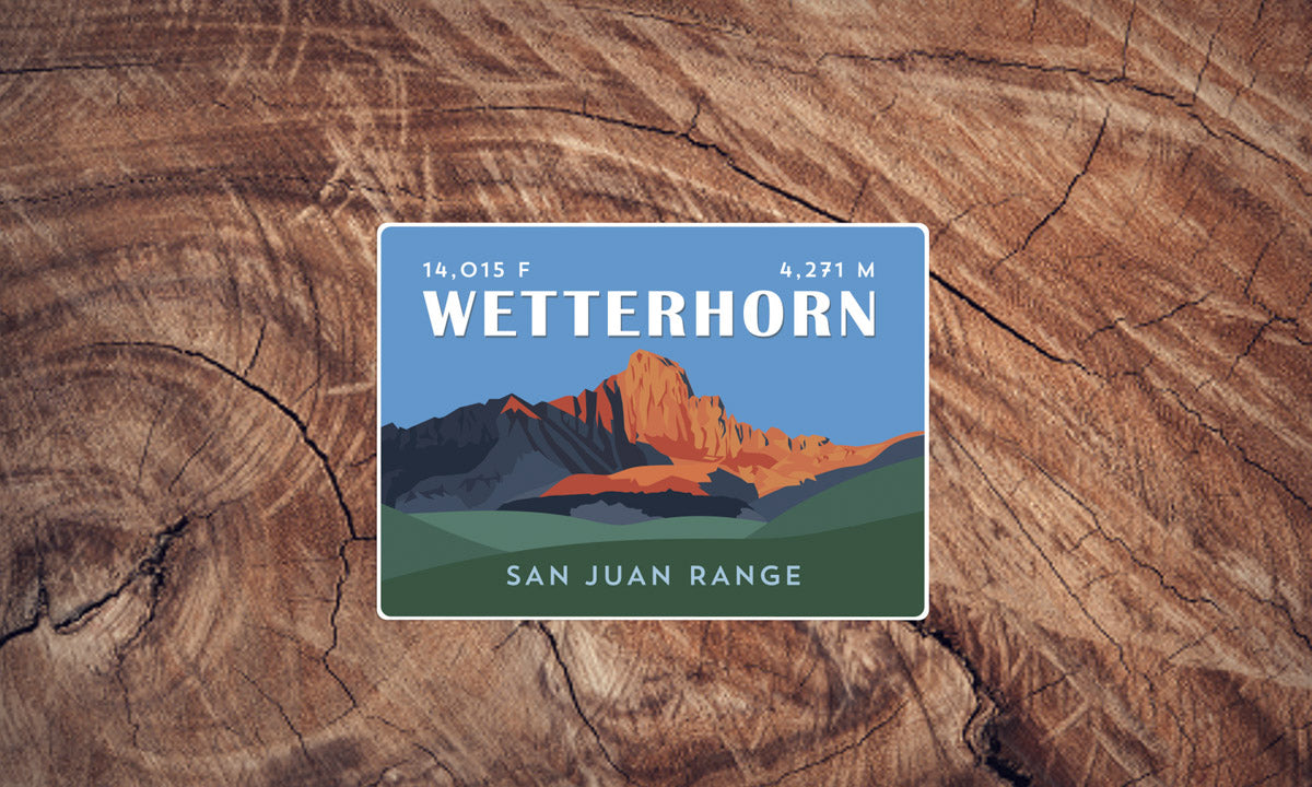 Wetterhorn Peak Colorado 14er Sticker