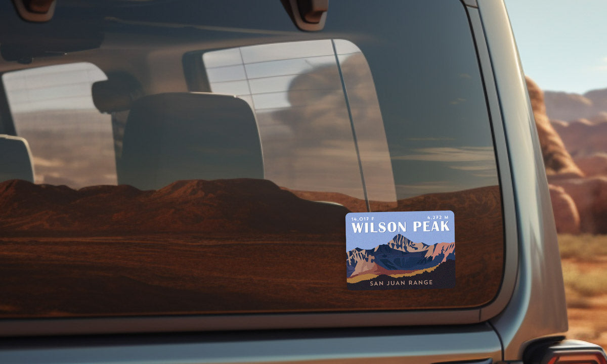 Wlison Peak Colorado 14er Sticker on vehicle