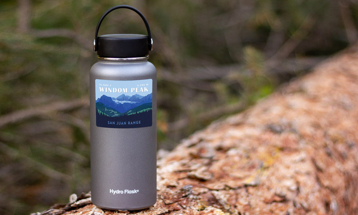 Windom Peak Colorado 14er Sticker on water bottle