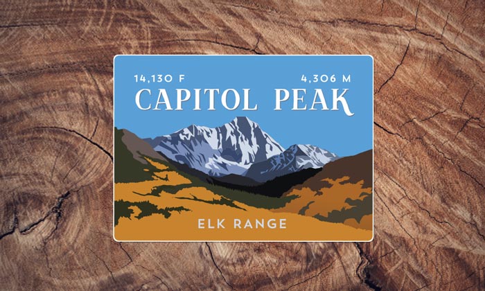 Capitol Peak Colorado 14er Sticker