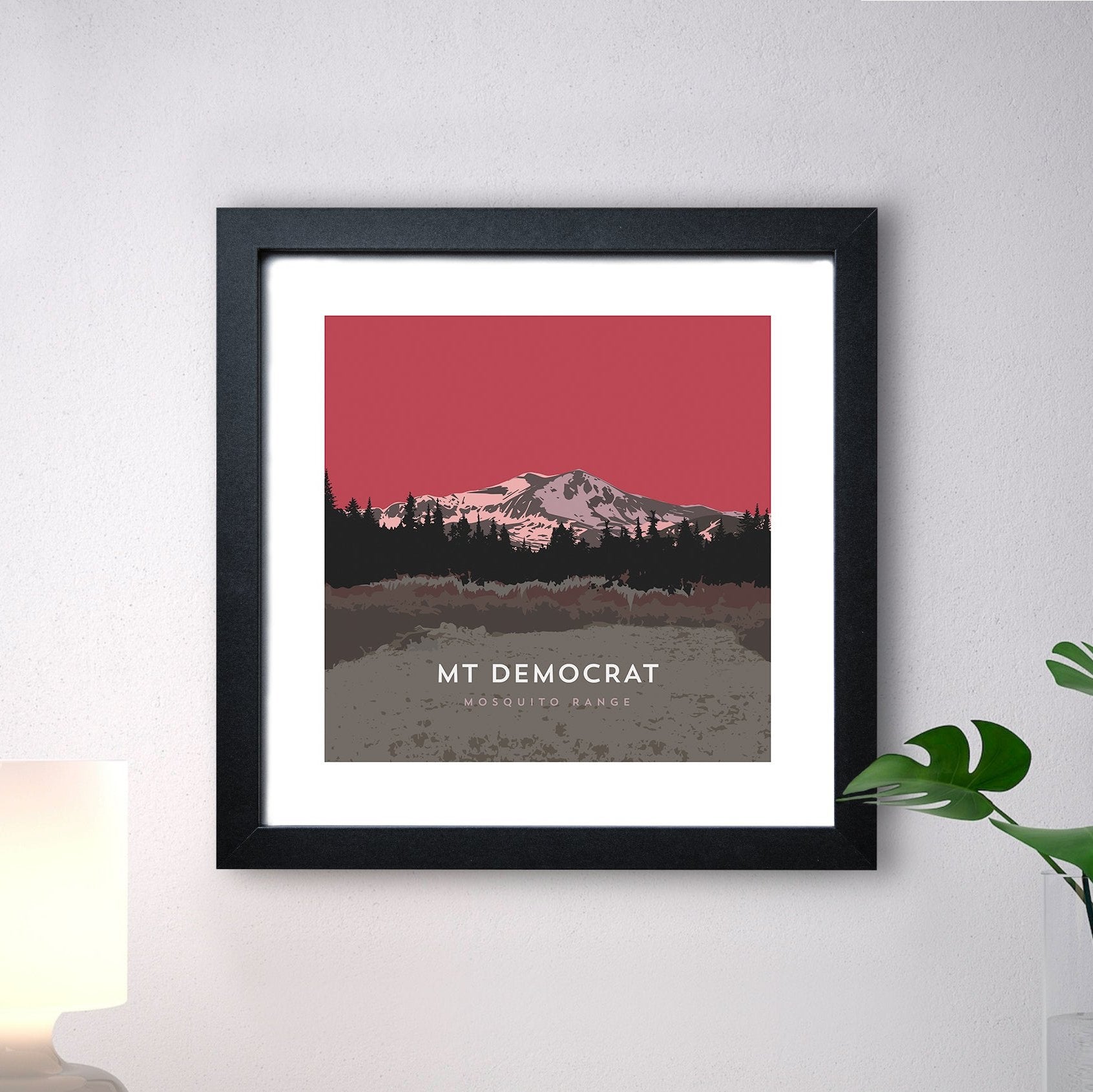 Mount Democrat Print with Black Frame