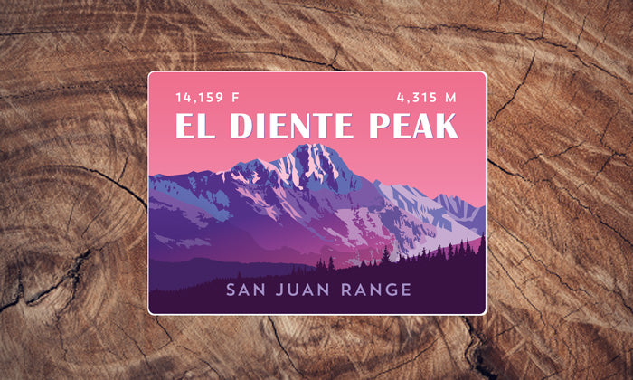 El Diente Peak Colorado 14er Sticker