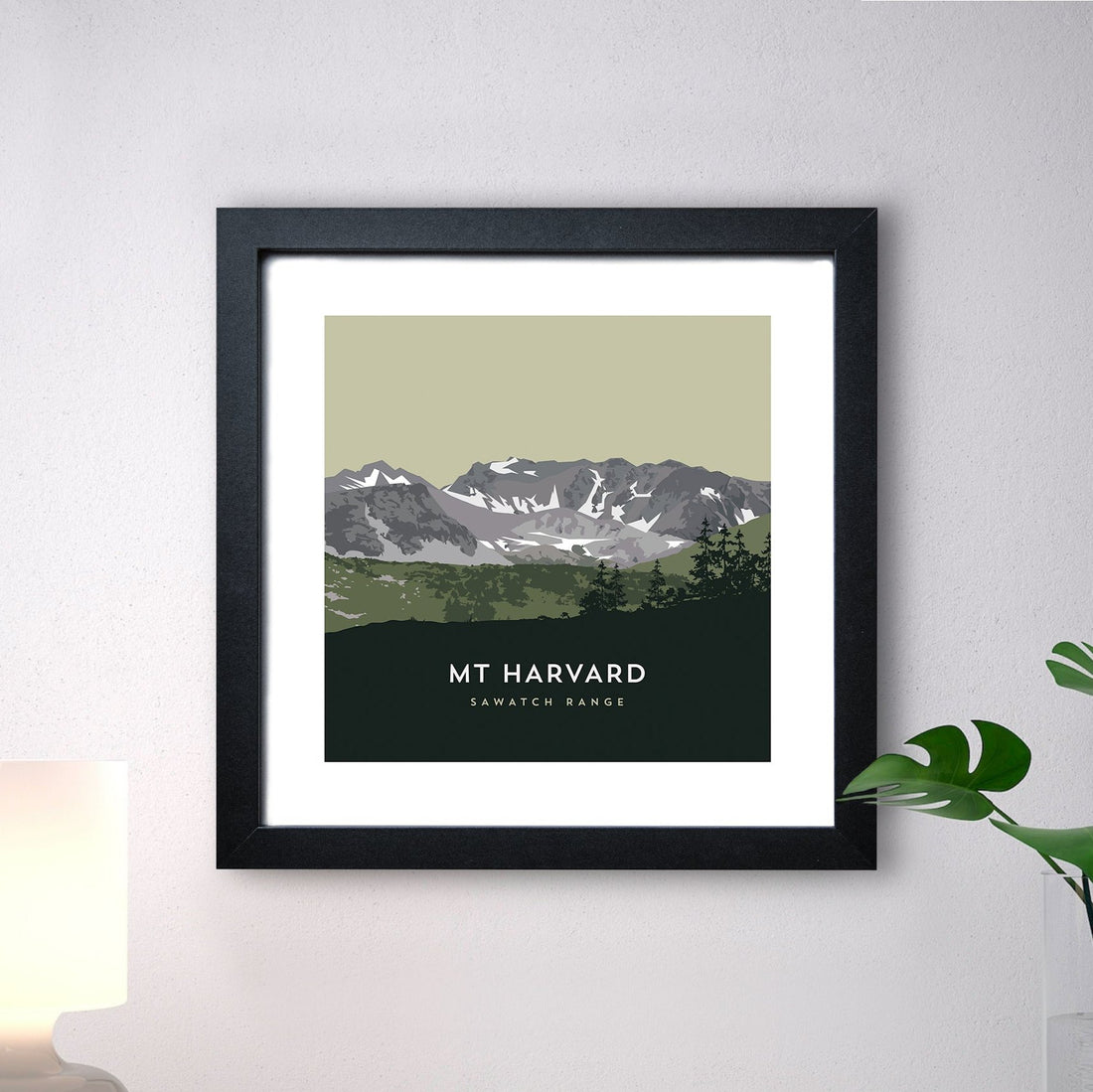 Mount Harvard Print with Black Frame