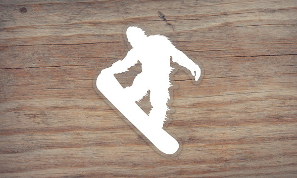 Sasquatch Snowboarding Die Cut Sticker