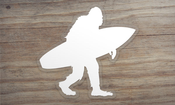 Sasquatch Surfing Die Cut Sticker