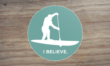 Sasquatch Stand Up Paddleboarding Sticker