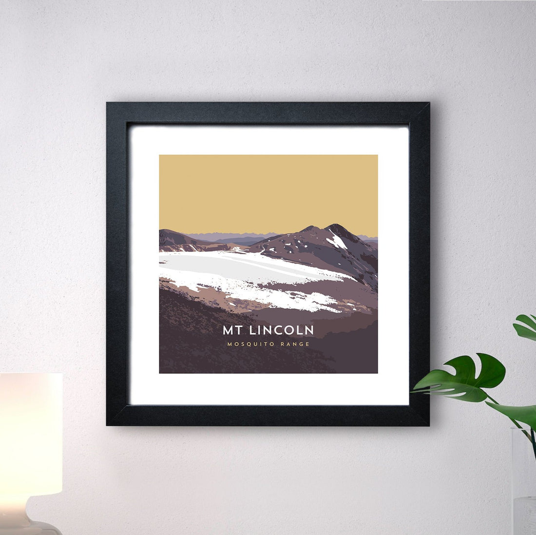 Mount Lincoln Print with Black Frame