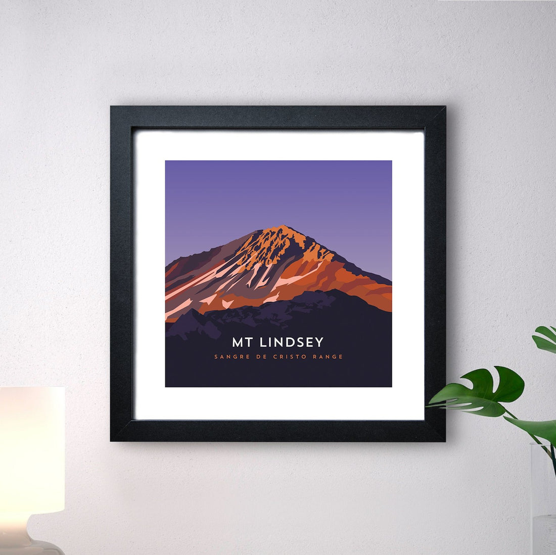 Mount Lindsey Print with Black Frame