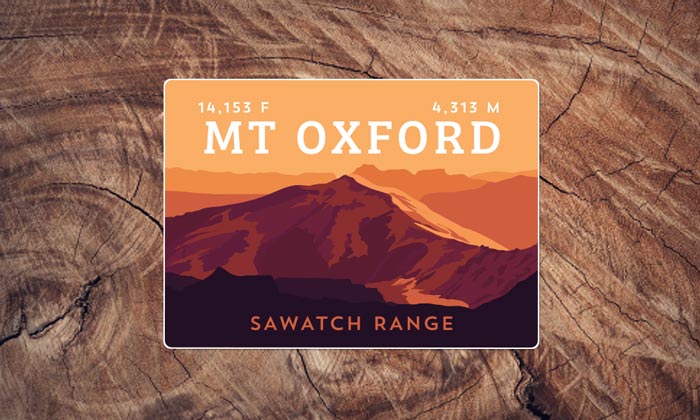 Mount Oxford Colorado 14er Sticker