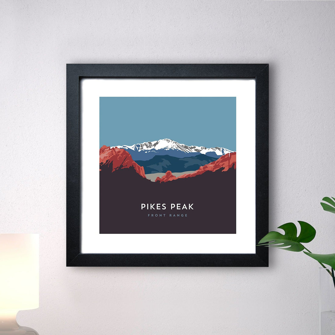 Pikes Peak Art Print with Black Frame 