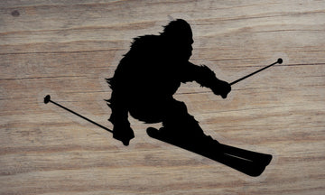 Sasquatch Skiing Die Cut Sticker