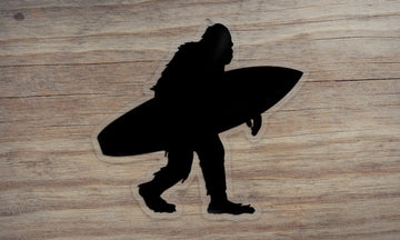 Sasquatch Surfing Die Cut Sticker