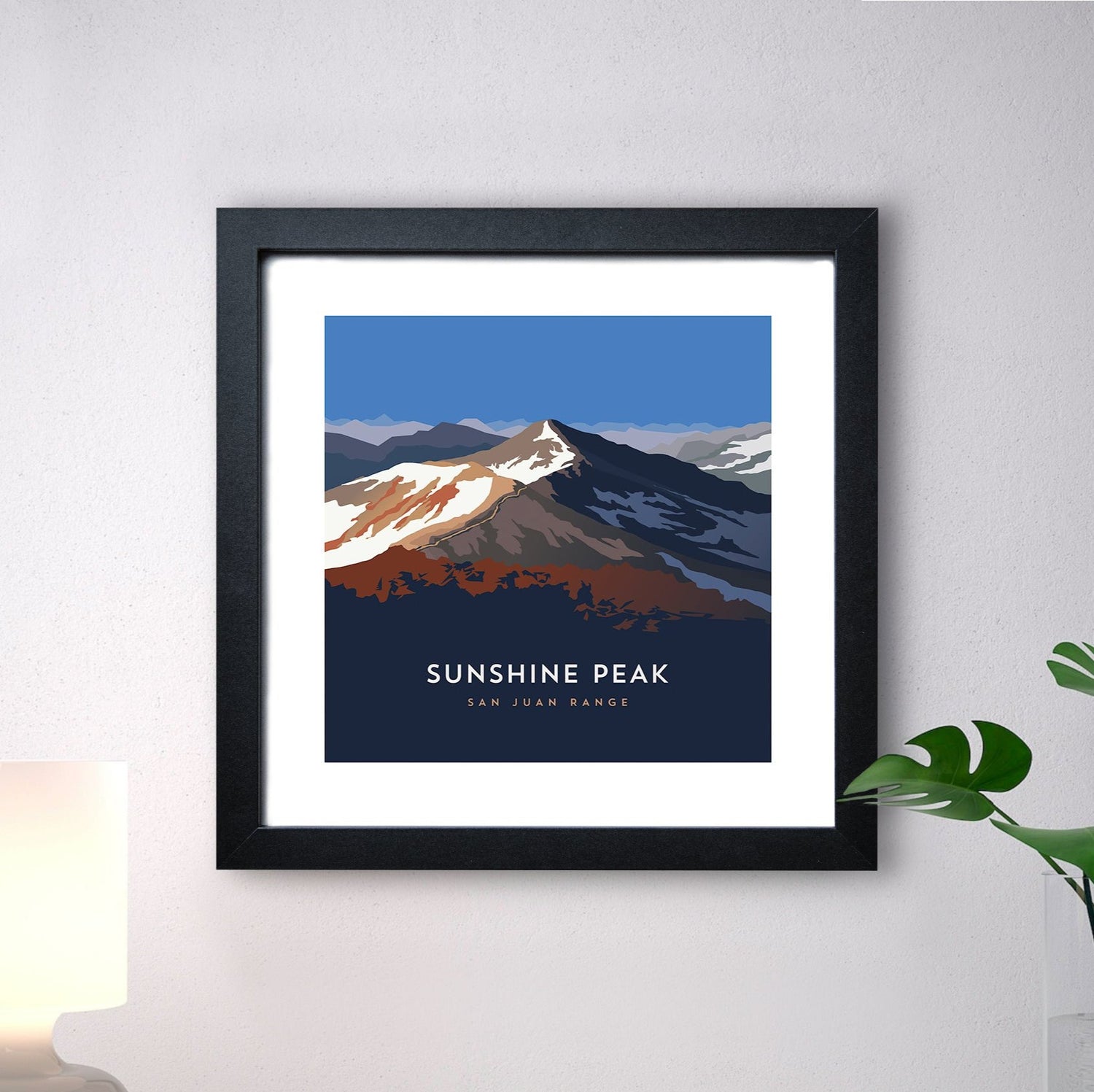 Sunshine Peak 14er Print with Black Frame