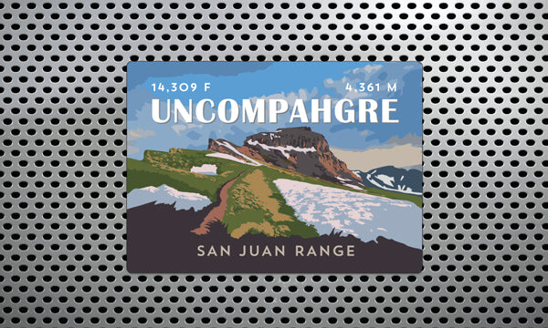 Uncompahgre Peak Colorado 14er Magnet